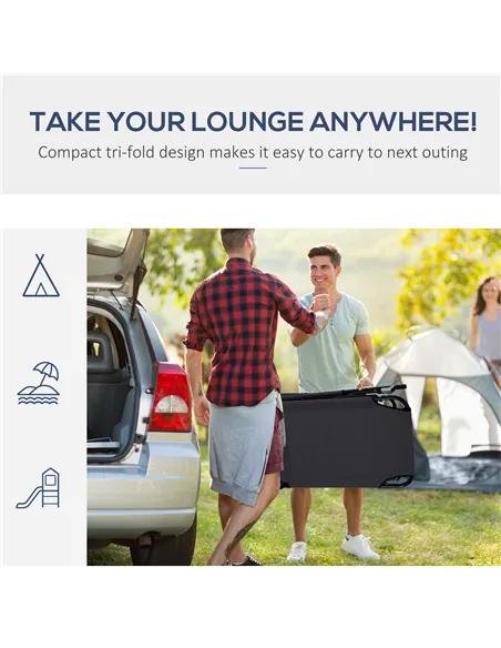 Outsunny Outdoor Folding Sun Lounger with Face Hole, 4 Level Adjustable Backrest Reclining Garden Lounger, Garden Recliner Sunbe