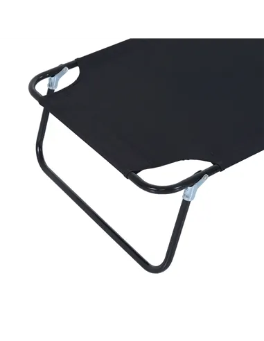 Outsunny Outdoor Folding Sun Lounger with Face Hole, 4 Level Adjustable Backrest Reclining Garden Lounger, Garden Recliner Sunbe