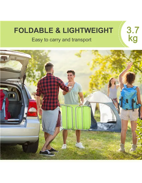 Outsunny Single Folding Sun Lounger - Green