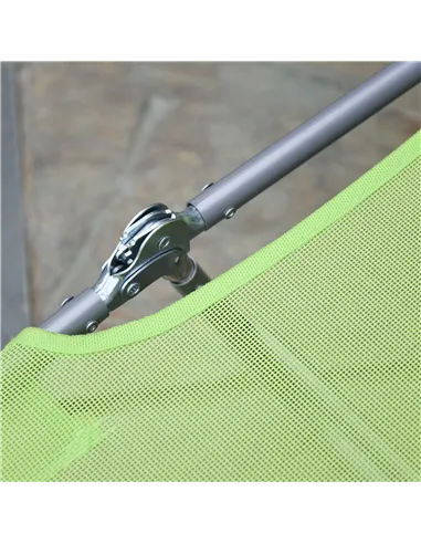 Outsunny Single Folding Sun Lounger - Green