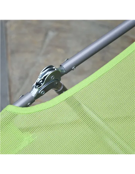 Outsunny Single Folding Sun Lounger - Green