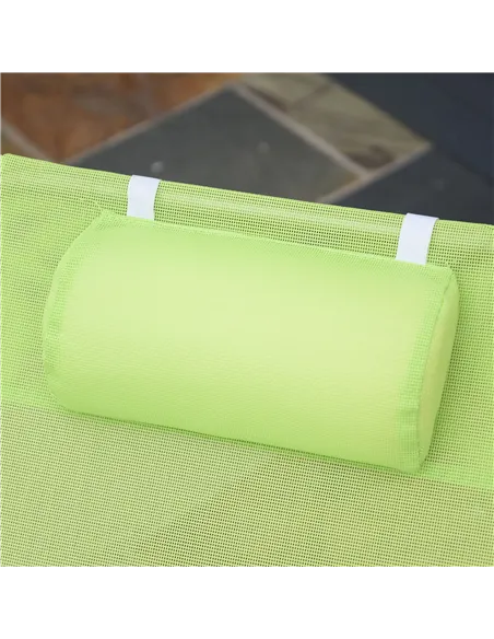 Outsunny Single Folding Sun Lounger - Green