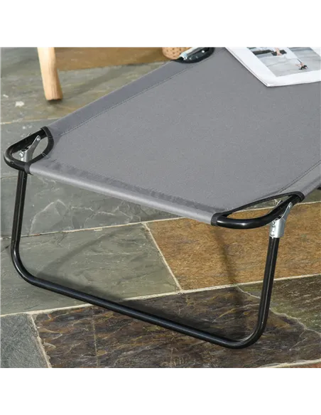 Outsunny Folding Sun Lounger Reclining Chair w/ Pillow Reading Hole Garden Beach