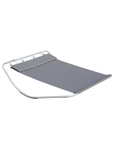 Outsunny Rocking Sun Lounger, Double Garden Lounger Sunbed with Headrest Pillows, Texteline Outdoor Rocking Chair Swing Hammock 
