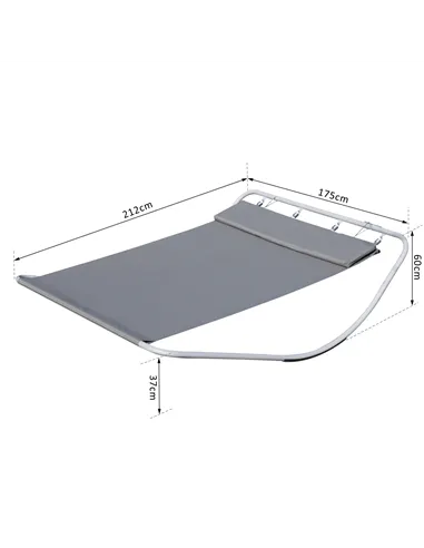 Outsunny Rocking Sun Lounger, Double Garden Lounger Sunbed with Headrest Pillows, Texteline Outdoor Rocking Chair Swing Hammock 