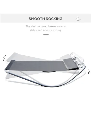 Outsunny Rocking Sun Lounger, Double Garden Lounger Sunbed with Headrest Pillows, Texteline Outdoor Rocking Chair Swing Hammock 