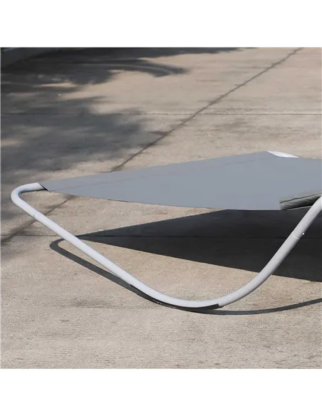 Outsunny Rocking Sun Lounger, Double Garden Lounger Sunbed with Headrest Pillows, Texteline Outdoor Rocking Chair Swing Hammock 