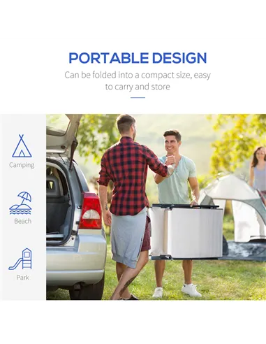 Outsunny Sun Lounger Steel Frame Outdoor Folding Chaise Texteline Lounge Chair Recliner with Headrest & 7 Levels Adjustable Back