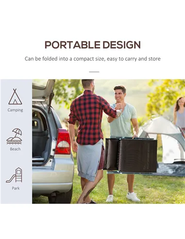 Outsunny Sun Lounger Steel Frame Outdoor Folding Chaise Texteline Lounge Chair Recliner with Headrest & 7 Levels Adjustable Back