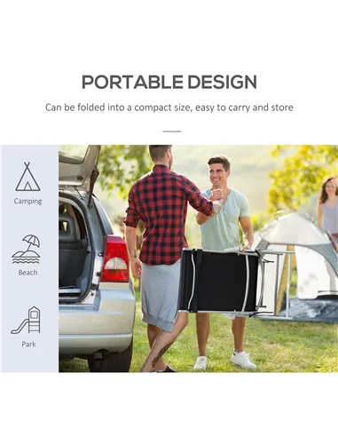 Outsunny Steel Frame Outdoor Garden Padded Sun Lounger w/ Pillow Black