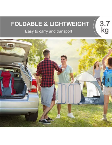 Outsunny Outdoor Foldable Sun Lounger, Adjustable Backrest Garden Recliner Sun Lounger Chair with Headrest Pillow, Beige