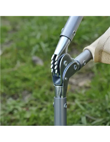 Outsunny Outdoor Foldable Sun Lounger, Adjustable Backrest Garden Recliner Sun Lounger Chair with Headrest Pillow, Beige