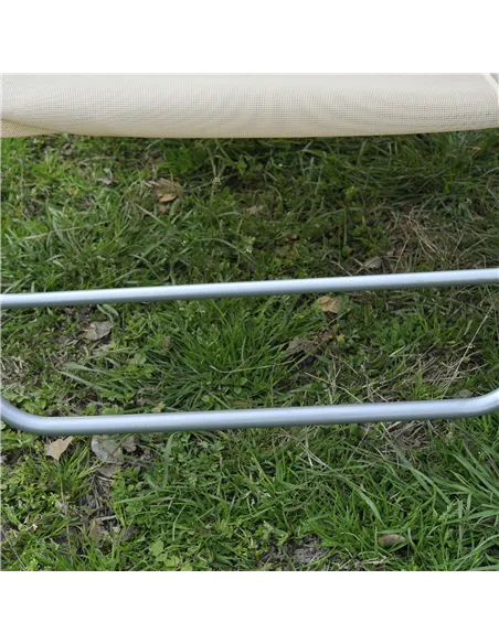 Outsunny Outdoor Foldable Sun Lounger, Adjustable Backrest Garden Recliner Sun Lounger Chair with Headrest Pillow, Beige