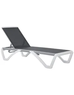 Outsunny Aluminium Frame Sun Lounger, with Adjustable Back - Grey