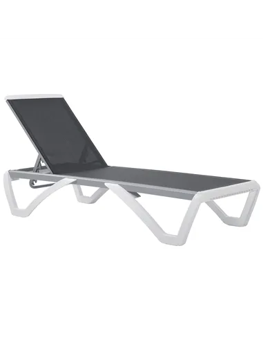 Outsunny Aluminium Frame Sun Lounger, with Adjustable Back - Grey