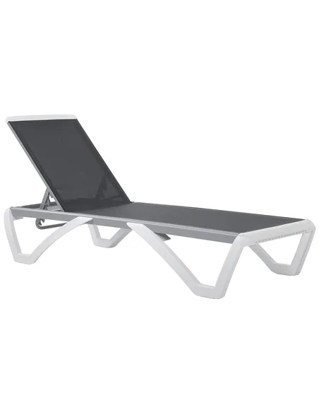 Outsunny Aluminium Frame Sun Lounger, with Adjustable Back - Grey