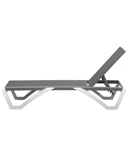 Outsunny Aluminium Frame Sun Lounger, with Adjustable Back - Grey