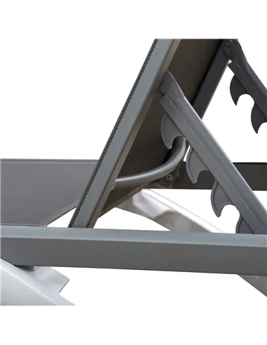 Outsunny Aluminium Frame Sun Lounger, with Adjustable Back - Grey