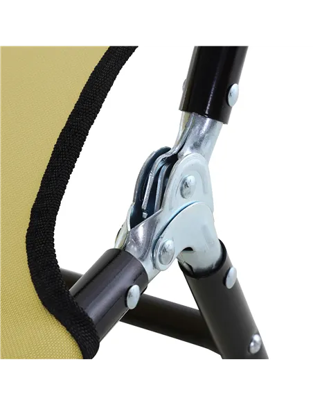 Outsunny Foldable Sun Lounger with 5-Position Adjustable Backrest, Outdoor Portable Recliner Chaise Lounge Chair with Breathable