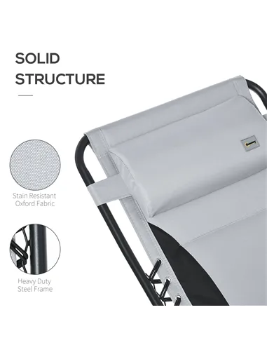 Outsunny Zero Gravity Lounger Chair, Folding Reclining Patio Chair with Padded Seat, Cup Holder, Soft Cushion and Headrest for P