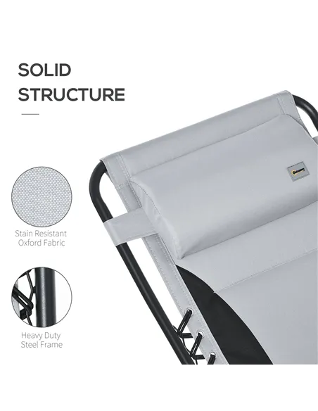 Outsunny Zero Gravity Lounger Chair, Folding Reclining Patio Chair with Padded Seat, Cup Holder, Soft Cushion and Headrest for P