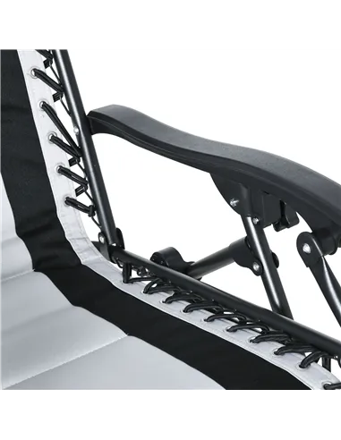 Outsunny Zero Gravity Lounger Chair, Folding Reclining Patio Chair with Padded Seat, Cup Holder, Soft Cushion and Headrest for P