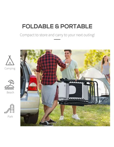 Outsunny Zero Gravity Lounger Chair, Folding Reclining Patio Chair with Shade Cover, Padded Seat, Cup Holder, Soft Cushion and H