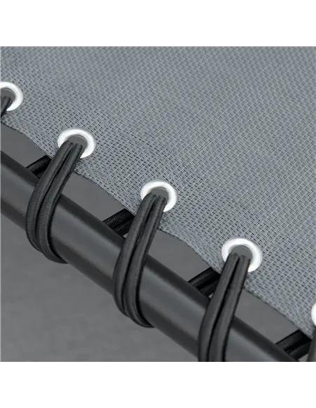 Outsunny Portable Sun Lounger, Folding Camping Bed Cot, Reclining Lounge Chair 5-position Adjustable Backrest with Side Pocket, 