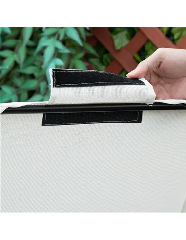 Outsunny Zero Gravity Garden Folding Patio Sun Lounger w/Cup Holder & Canopy Shade White