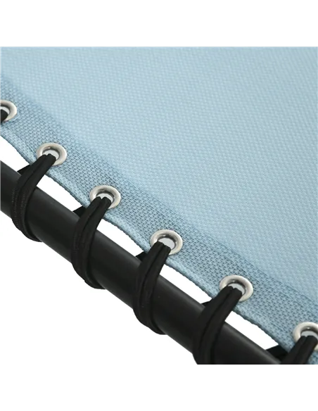 Outsunny Folding Sun Lounger Beach Chaise Chair Garden Cot Camping Recliner with 4 Position Adjustable, Baby Blue