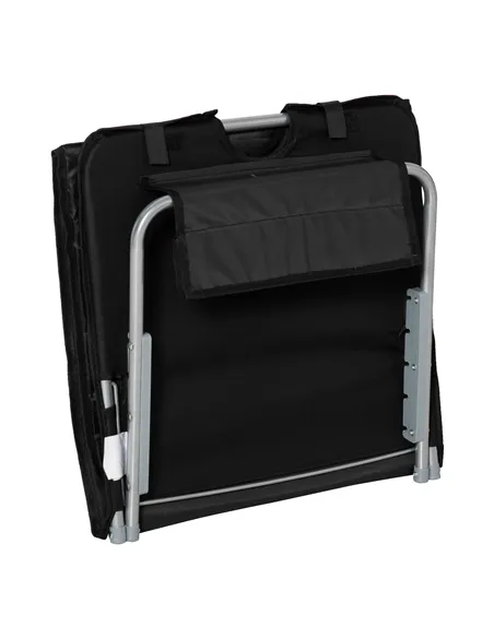 Outsunny Set of 2 Foldable Garden Beach Chair Mat Lightweight Outdoor Sun Lounger Seats Adjustable Back Metal Frame PE Fabric He