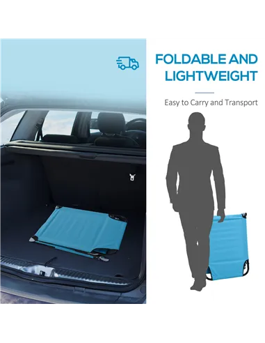 Outsunny Garden Sun Lounger, with Five-Position Back - Light Blue