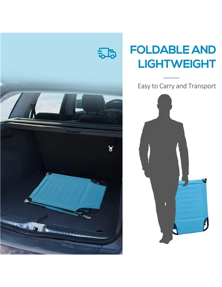 Outsunny Garden Sun Lounger, with Five-Position Back - Light Blue