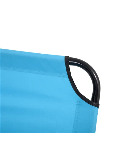 Outsunny Garden Sun Lounger, with Five-Position Back - Light Blue