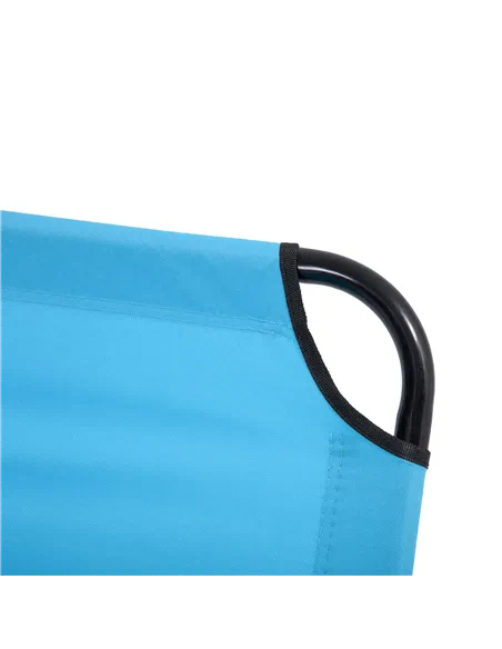 Outsunny Garden Sun Lounger, with Five-Position Back - Light Blue