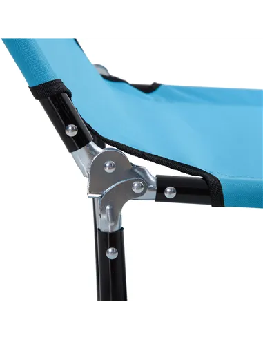 Outsunny Garden Sun Lounger, with Five-Position Back - Light Blue