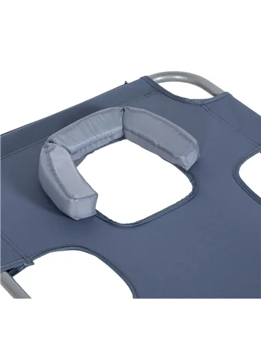 Outsunny Foldable Sun Lounger, Beach Chaise Lounge with Reading Hole, Arm Slots, 5-Position Adjustable Backrest, Side Pocket, Pi