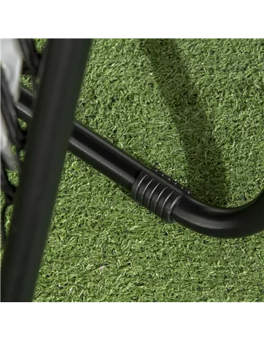 Outsunny Garden Recliner Chairs Set of 2, Outdoor Foldable Zero Gravity Chairs Set w/ Footstool and Detachable Headrest, Grey