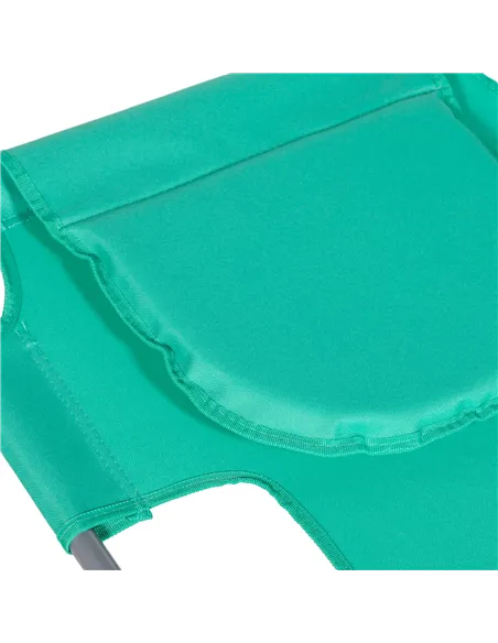 Outsunny Foldable Sun Lounger with Reading Hole - Green