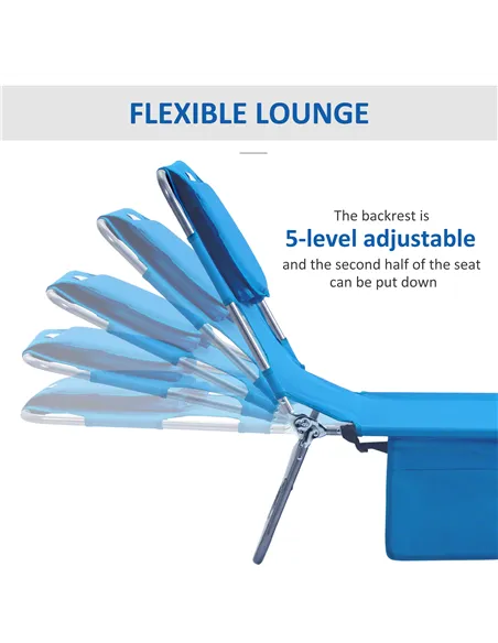 Outsunny Foldable Sun Lounger with Reading Hole - Blue