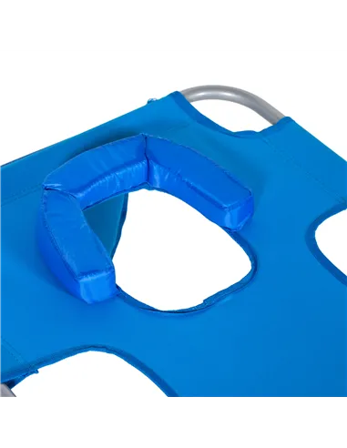 Outsunny Foldable Sun Lounger with Reading Hole - Blue