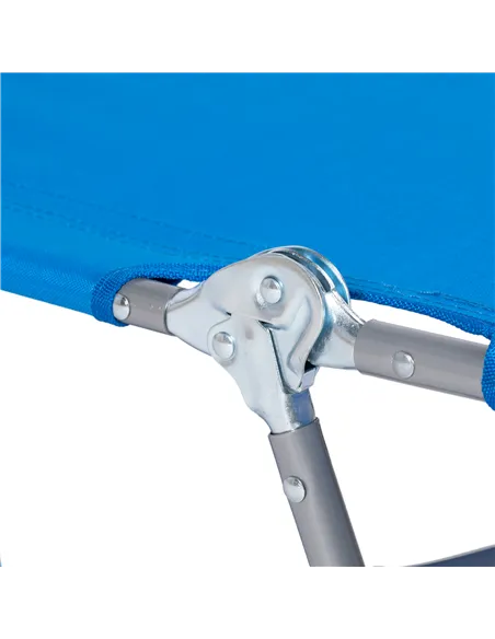 Outsunny Foldable Sun Lounger with Reading Hole - Blue