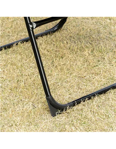 Outsunny Set of 2 Portable Folding Recliner Metal Outdoor Patio Chaise Lounge Chairs with Adjustable Backrest, Black