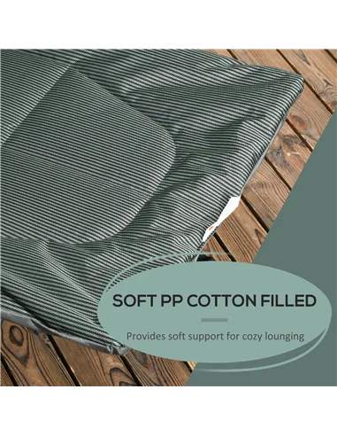 Outsunny Foldable Camp Bed, Padded Patio Camping Bed with Carry Bag, Magazine Bag and Cup Holder for Outdoor, Garden, Grey