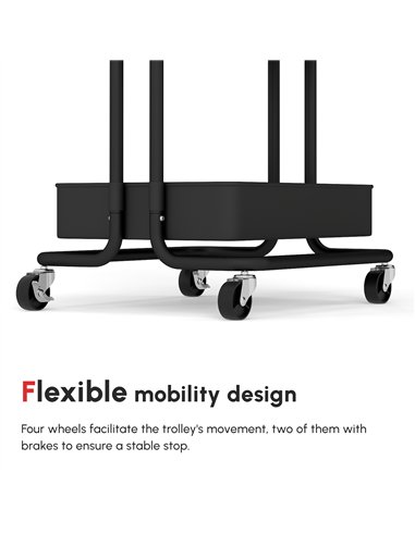HOMCOM Three-Tier Home Trolley, with Handle and Wheels - Black