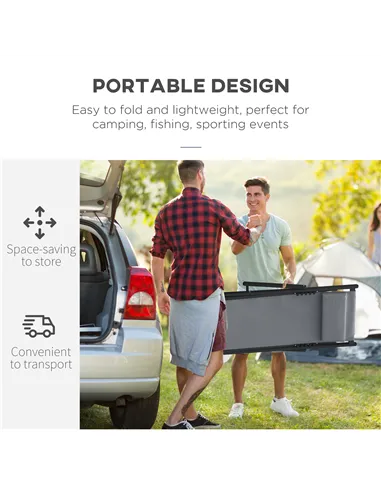 Outsunny Set of 2 Folding Garden Beach Aluminium Frame Deck Chairs Deckchairs Seaside Folding Garden Patio Lounger, Grey