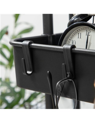 HOMCOM Three-Tier Home Trolley, with Handle and Wheels - Black