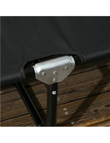 Outsunny Set of Two Metal Frame Folding Sun Loungers - Black