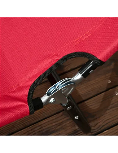 Outsunny Folding Sun Loungers Set of 2, Outdoor Day Bed with 5-Position Adjustable Backrest, Portable Recliner Garden Chairs wit