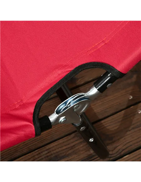 Outsunny Folding Sun Loungers Set of 2, Outdoor Day Bed with 5-Position Adjustable Backrest, Portable Recliner Garden Chairs wit